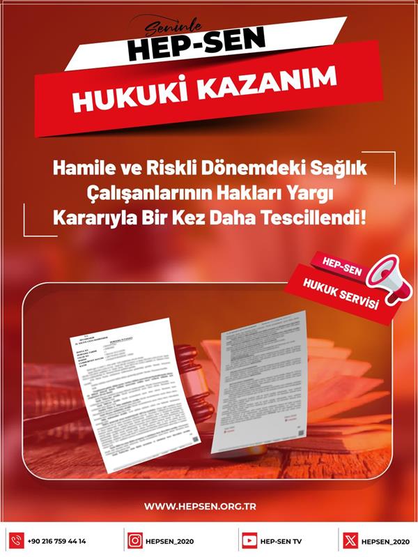 Hamile ve Riskli Dönemdeki Sağlık Çalışanlarının Hakları Yargı Kararıyla Bir Kez Daha Tescillendi!